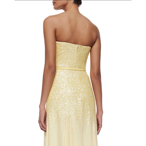 Halston Heritage chiffon sequin strapless gown - Picture 7 of 15